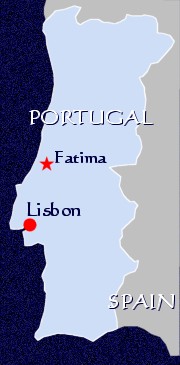 Location (map of) Fatima, Portugal